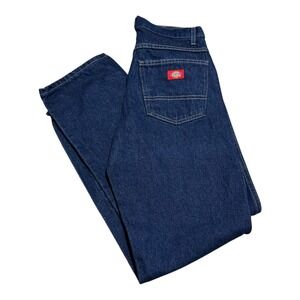 Dickies 100% Cotton Straight Leg Dark Wash Relaxed Fit Denim Jeans Men's 30x32
